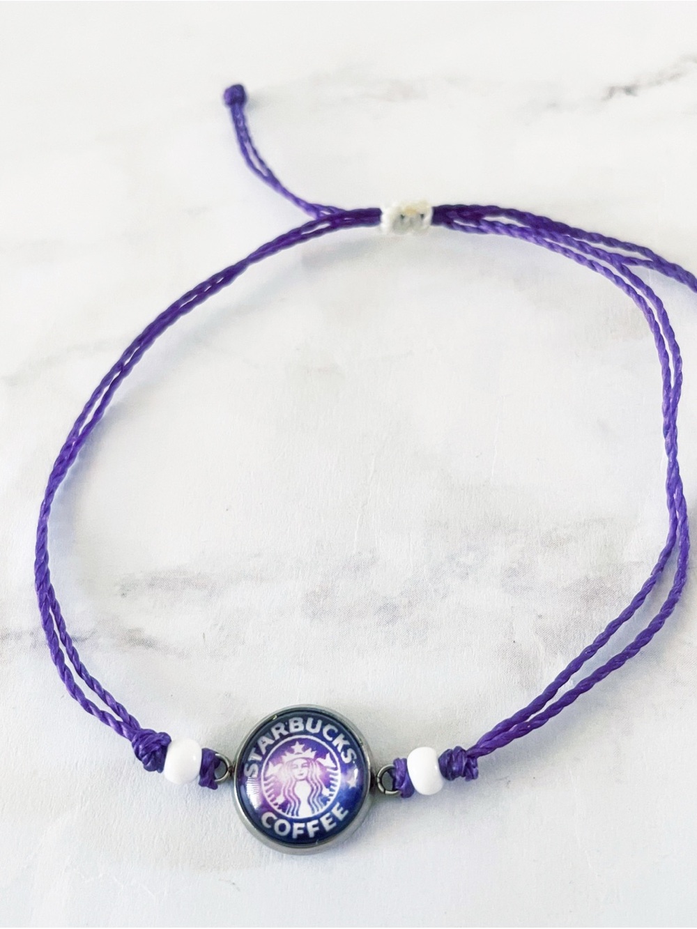 Purple Galaxy Waterproof Starbucks Charm Bracelet
